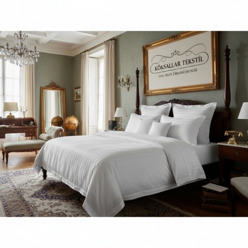 Ekonomik otel çarşafı 180x240cm tek kişilik pamuk polyester